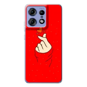 Чехлы (Знак сердечка) на Motorola Edge 50 Pro (Сердце на красном)