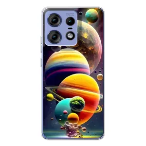 Чехол (ТПУ) с планетами на Motorola Edge 50 Pro (Солнечна система)