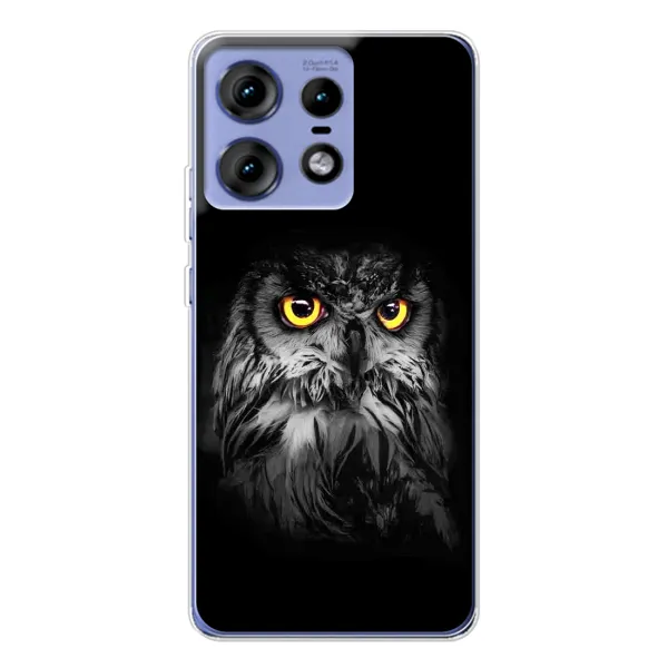 Чехол с рисунком «Сова на чёрном» для Motorola Edge 50 Pro Чехол с рисунком «Сова на чёрном» для Motorola Edge 50 Pro