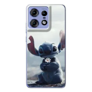 Чехол с рисунком Стич для Motorola Edge 50 Pro (Стич с цветочком)