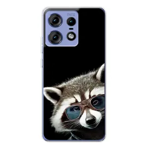 Силиконовый Чехол с Енотами на Motorola Edge 50 Pro (Стильный Енот)