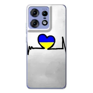 Силиконовый Чехол на Motorola Edge 50 Pro (Я-Украина) (Украинская кардиограмма)