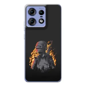 Чохол з картинкою "Герой Pubg" на Motorola Edge 50 Pro (В полум'ї)