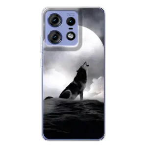 Чехол с Волком на Motorola Edge 50 Pro (Волк и луна)