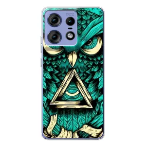 Чехлы с принтом СОВЫ для Motorola Edge 50 Pro (Зеленая сова)