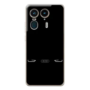 Силиконовый бампер с картинкой машины на Motorola Edge 50 Ultra (Силует Audi)