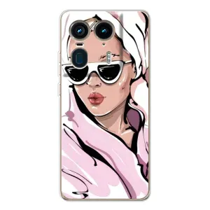 Чехол с картинкой Модные Девчонки Motorola Edge 50 Ultra (Девушка в халате)