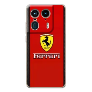 Силиконовый бампер с картинкой машины на Motorola Edge 50 Ultra (Ferrari Logo)