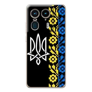 Силиконовый Чехол на Motorola Edge 50 Ultra (Герб и вышыванка)