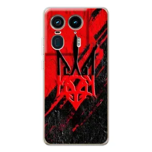 Чехлы УПА (Красно-Чёрный) на Motorola Edge 50 Ultra (Герб в цвете УПА)