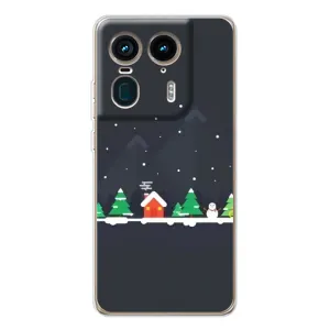 Силиконовый бампер на рождество для Motorola Edge 50 Ultra (Город зимний)