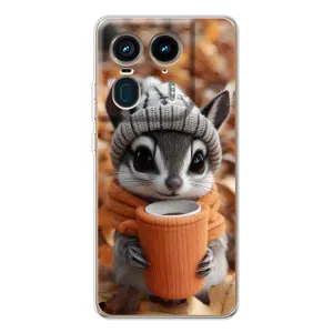 Печатный чехол «Зверята с кофе» для Motorola Edge 50 Ultra (Грызунчик с кофе)