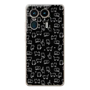 Чехол на тематику: Коты для Motorola Edge 50 Ultra (Котики на черном)