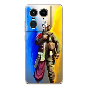 Чехол с картинкой (Патриотический КОЗАК) на Motorola Edge 50 Ultra (Козак с крыльями)