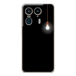 Чехол с картинками на черном фоне для Motorola Edge 50 Ultra (Лампочка)