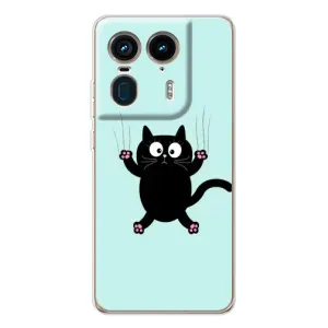 Силиконовый чехол с котиком для Motorola Edge 50 Ultra (Падающий кот)