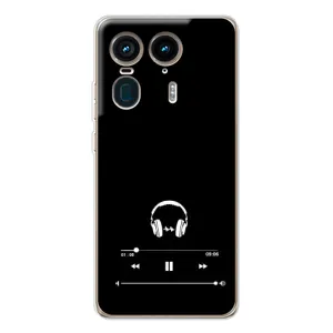 Чехол с картинками на черном фоне для Motorola Edge 50 Ultra (Плеер)