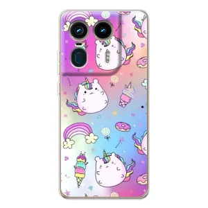 Чехол Unicorn на Motorola Edge 50 Ultra (Радуга и Единорог)