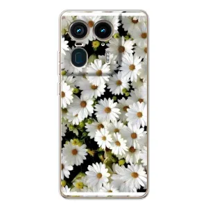 Чехол с ромашками на Motorola Edge 50 Ultra (Рамка в ромашках)
