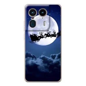 Чехол Санта Клаус для Motorola Edge 50 Ultra (Санта - луна)