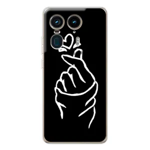 Чехлы (Знак сердечка) на Motorola Edge 50 Ultra (Сердце на черном)