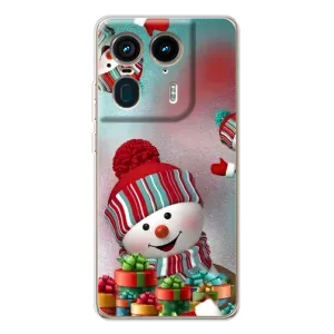 Чехлы на Новый Год Motorola Edge 50 Ultra (Снеговик в шапке)