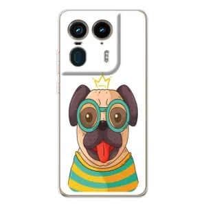 Бампер для Motorola Edge 50 Ultra с картинкой "Песики" (Собака Король)
