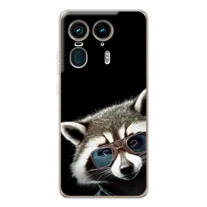Силиконовый Чехол с Енотами на Motorola Edge 50 Ultra (Стильный Енот)