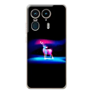 Силиконовый бампер с картинкой животных для Motorola Edge 50 Ultra (Яркий олень)