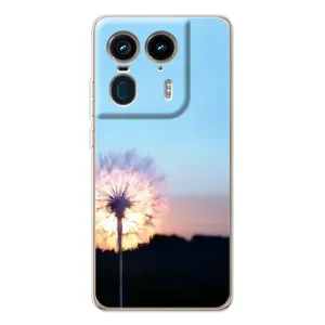 Силиконовый Чехол с одуванчиками на Motorola Edge 50 Ultra (Закат с одуванчиком)