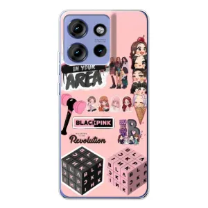 Чехлы с картинкой для Motorola Edge 50 (BLACK PINK коллаж)