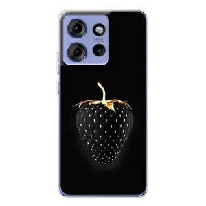 Чехол с изображением вкусной еды для Motorola Edge 50 (Чёрная клубника)