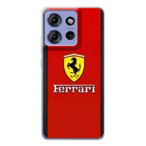 Силиконовый бампер с картинкой машины на Motorola Edge 50 (Ferrari Logo)