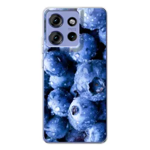 Чехол с изображением вкусной еды для Motorola Edge 50 (Голубика)
