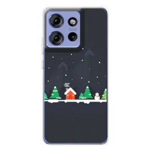 Силиконовый бампер на рождество для Motorola Edge 50 (Город зимний)
