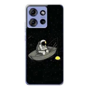 Силіконовый Чохол з принтом "Космонавти" на Motorola Edge 50 (Космонавт на рибалці)