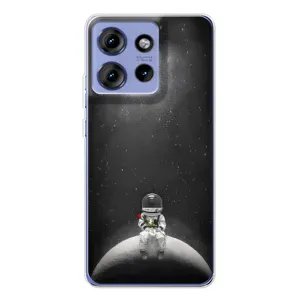 Силіконовый Чохол з принтом "Космонавти" на Motorola Edge 50 (Космонавт романтик)