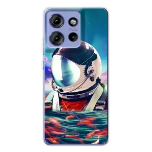 Силіконовый Чохол з принтом "Космонавти" на Motorola Edge 50 (Космонавт у воді)