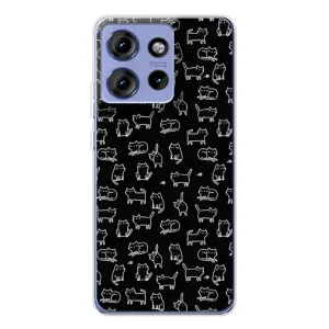 Чехол на тематику: Коты для Motorola Edge 50 (Котики на черном)