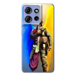 Чехол с картинкой (Патриотический КОЗАК) на Motorola Edge 50 (Козак с крыльями)