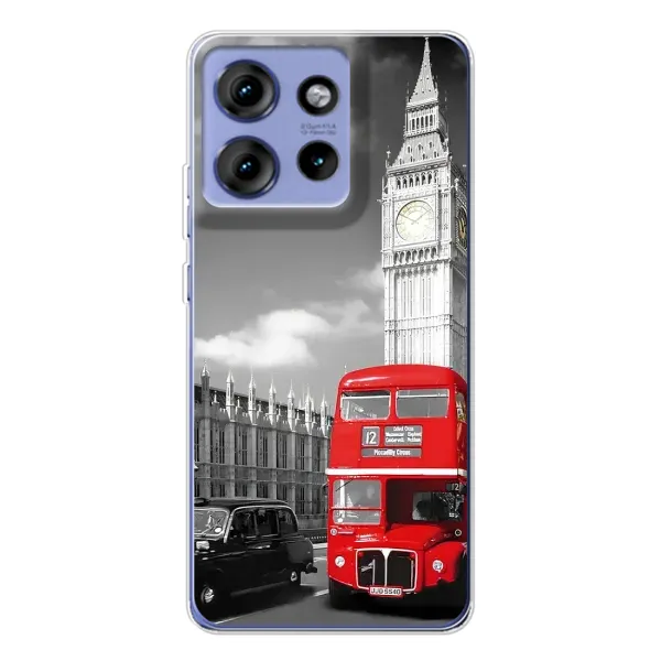 Чехол с рисунком «Красный автобус» для Motorola Edge 50 Чехол с рисунком «Красный автобус» для Motorola Edge 50