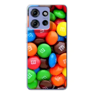 Чехол с изображением вкусной еды для Motorola Edge 50 (Разноцветные M&M'S)