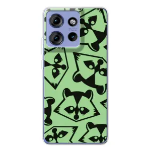 Силиконовый Чехол с Енотами на Motorola Edge 50 (Мордочки Енота)