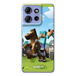 Чохли для Motorola Edge 50 (Персонажі МайнКрафт) (На коні)