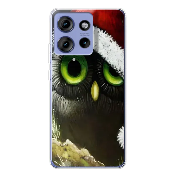 Чехол с рисунком «Новогодняя Сова» для Motorola Edge 50 Чехол с рисунком «Новогодняя Сова» для Motorola Edge 50