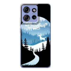 Силиконовый бампер на рождество для Motorola Edge 50 (Рождественский Олень)