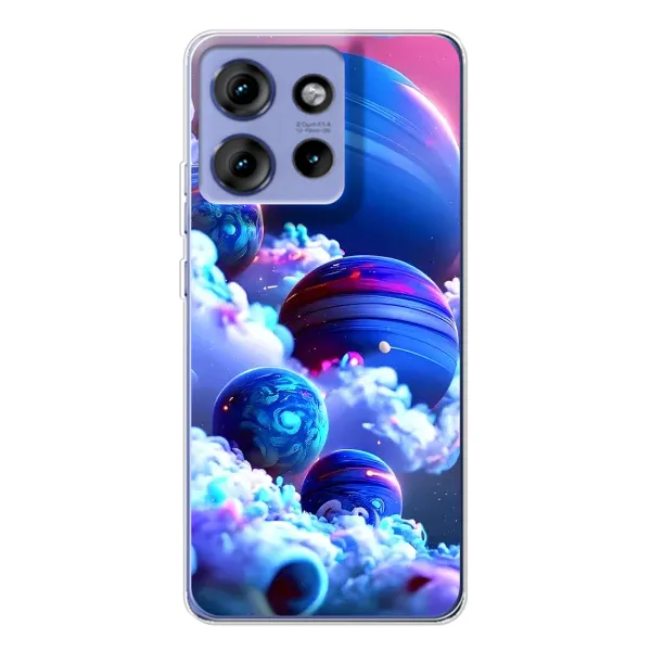 Чехол с рисунком «Синие планеты» для Motorola Edge 50 Чехол с рисунком «Синие планеты» для Motorola Edge 50