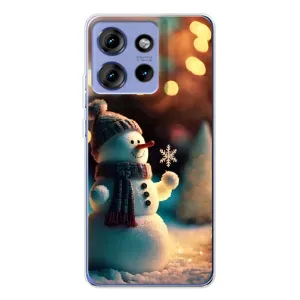 Чехлы на Новый Год Motorola Edge 50 (Снеговик праздничный)