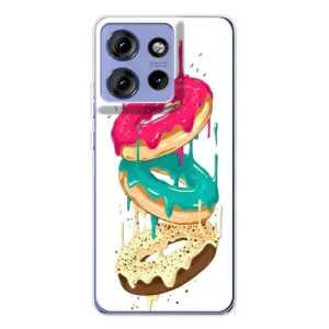 Чехол с изображением вкусной еды для Motorola Edge 50 (Сочные пончики)