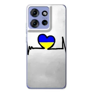 Силиконовый Чехол на Motorola Edge 50 (Я-Украина) (Украинская кардиограмма)